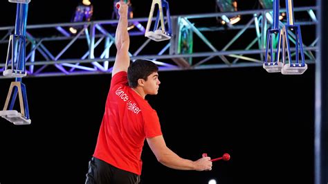 Vance Walker, 18, competes in the "American Ninja Warrior" finals. Walker then scaled the 75-foot rope climb in 26.75 seconds, just more than a second faster than Daniel Gil, knocking him from the ...